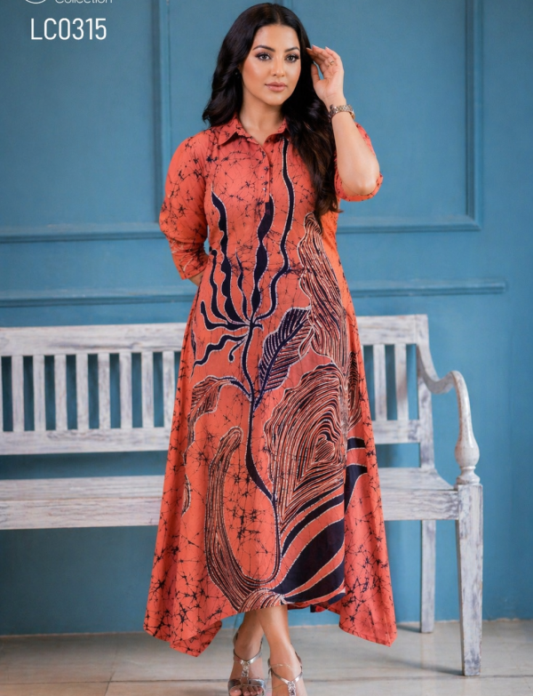 ORANGE LISA BATIK DRESS