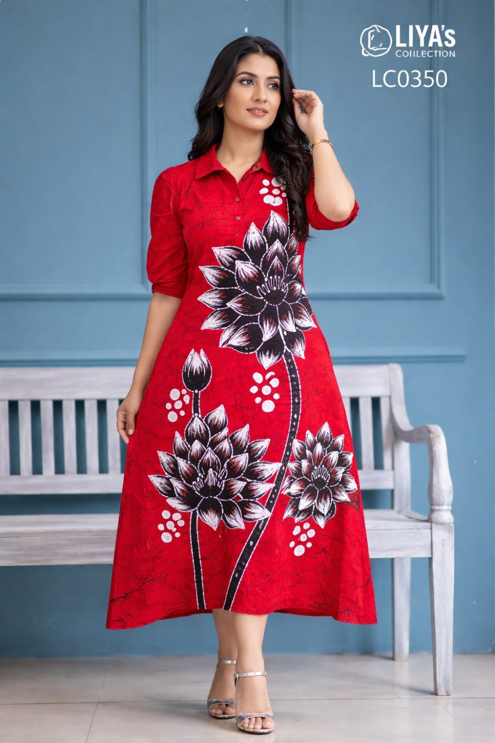 ERABADU FLORAL BATIK RED DRESS