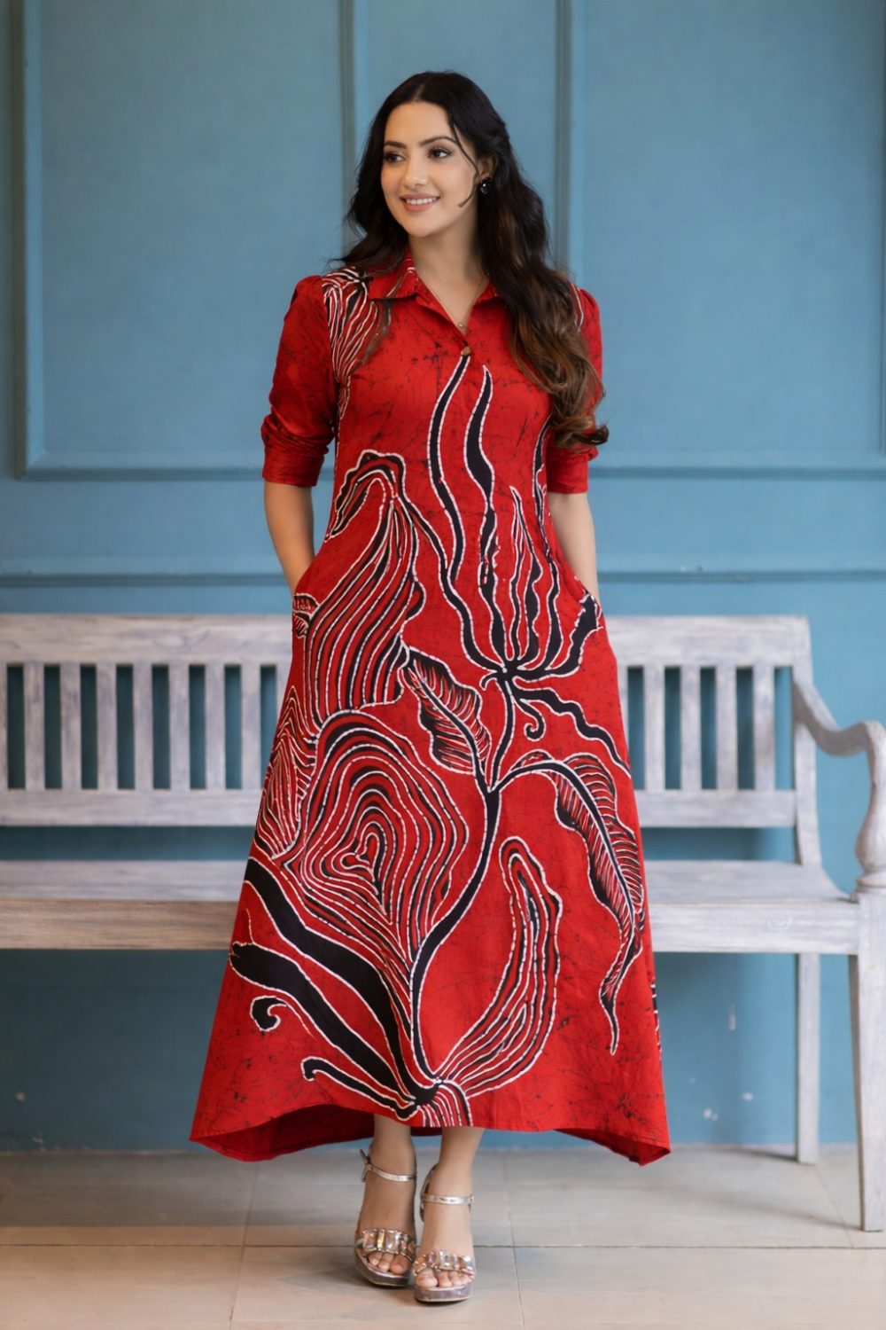 ORANGE LISA BATIK DRESS