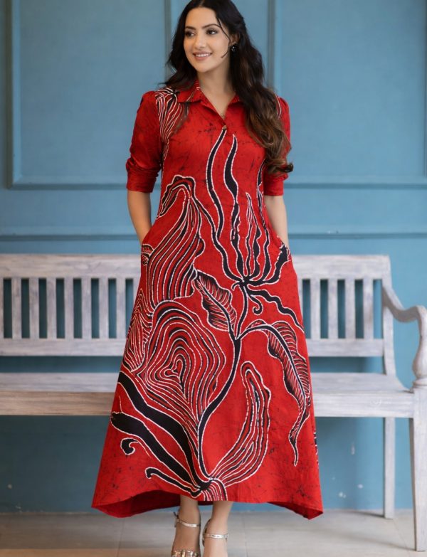 ORANGE LISA BATIK DRESS