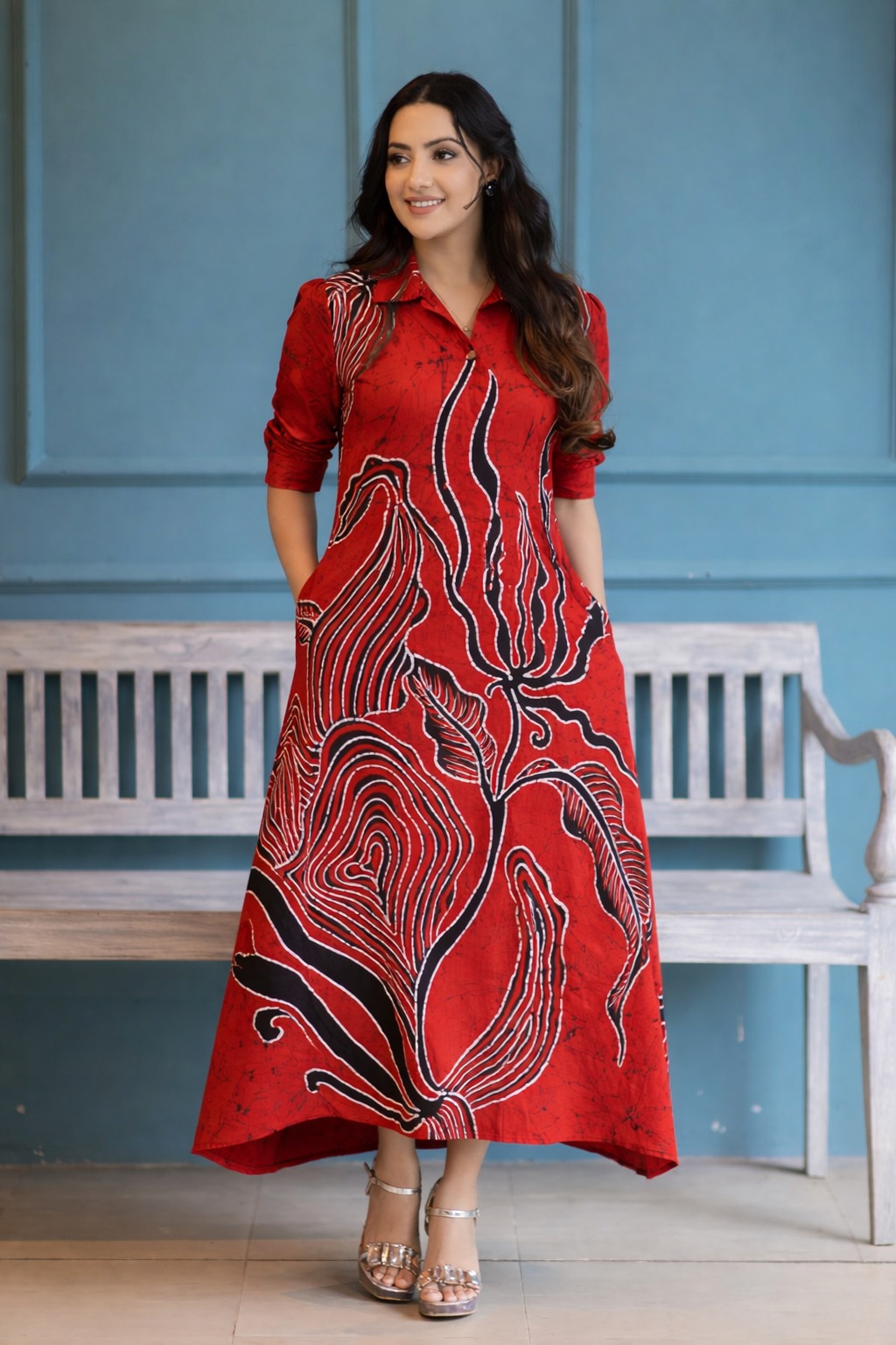 ORANGE LISA BATIK DRESS