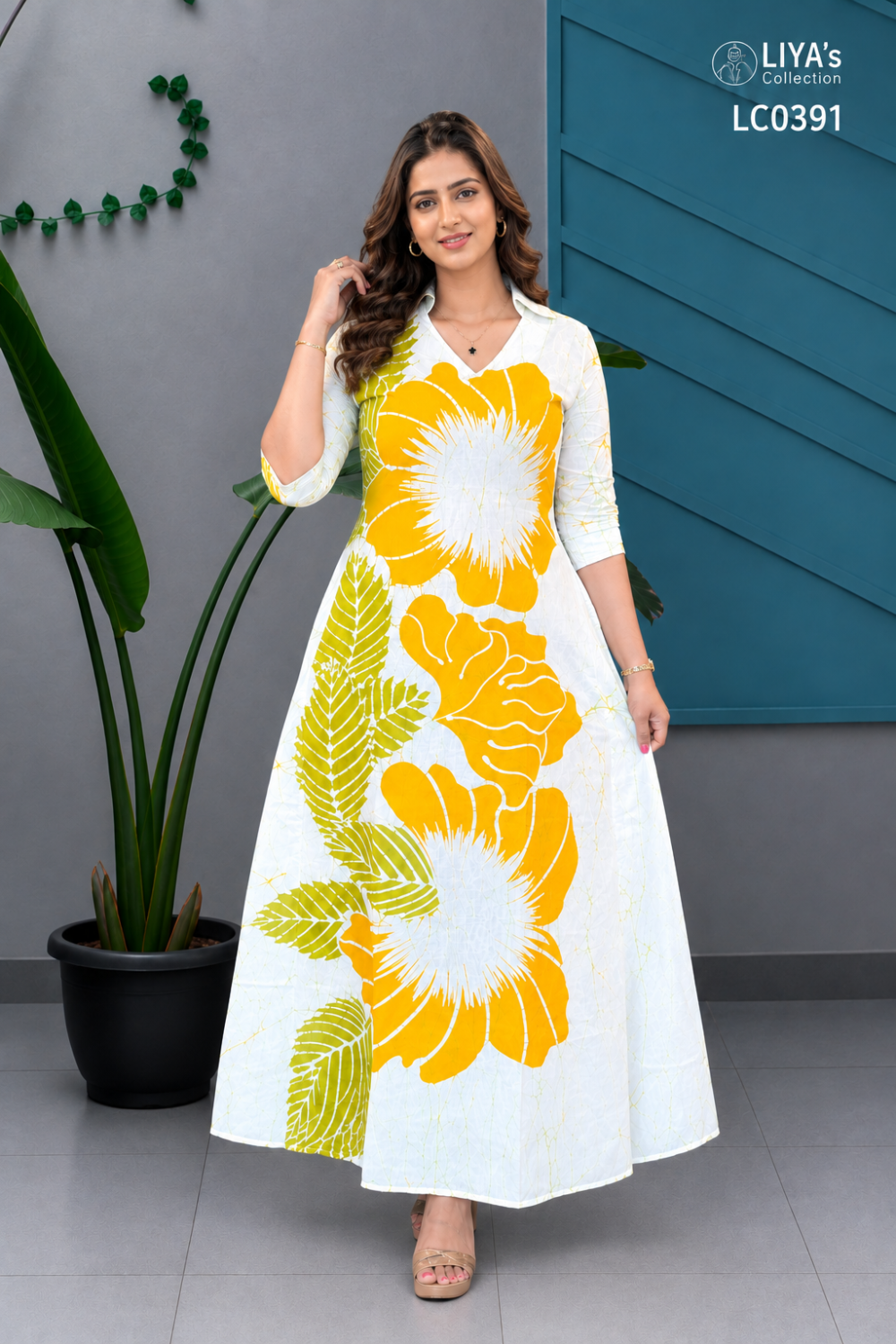 WHITE FLORA BATIK DRESS
